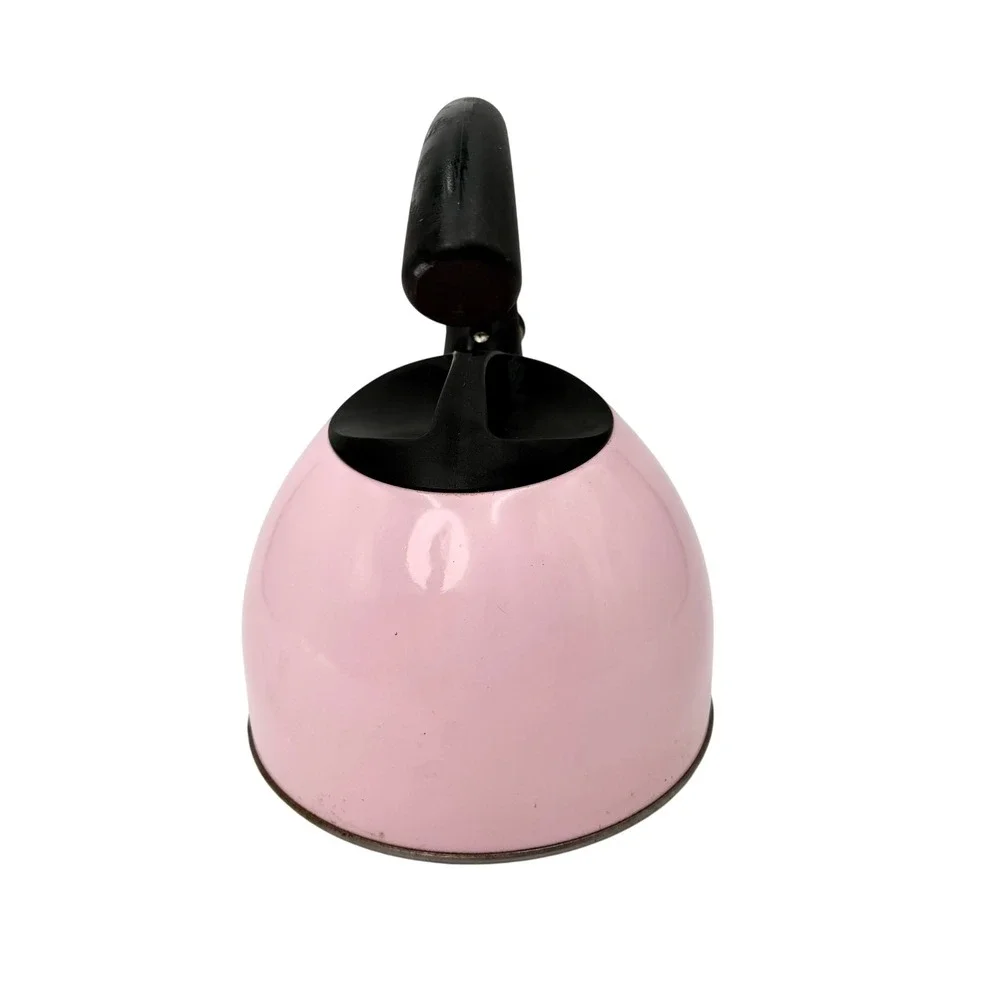 Pink Whistling Tea Kettle‎ Enamel Stainless Steel Retro Stovetop Water Boiler